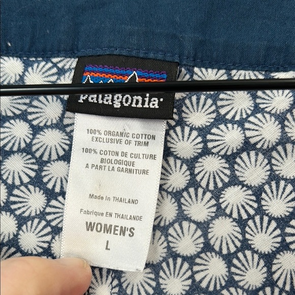 Patagonia Vintage Tunic Sleeveless Blue and White Women’s Size Large Top - Picture 7 of 8